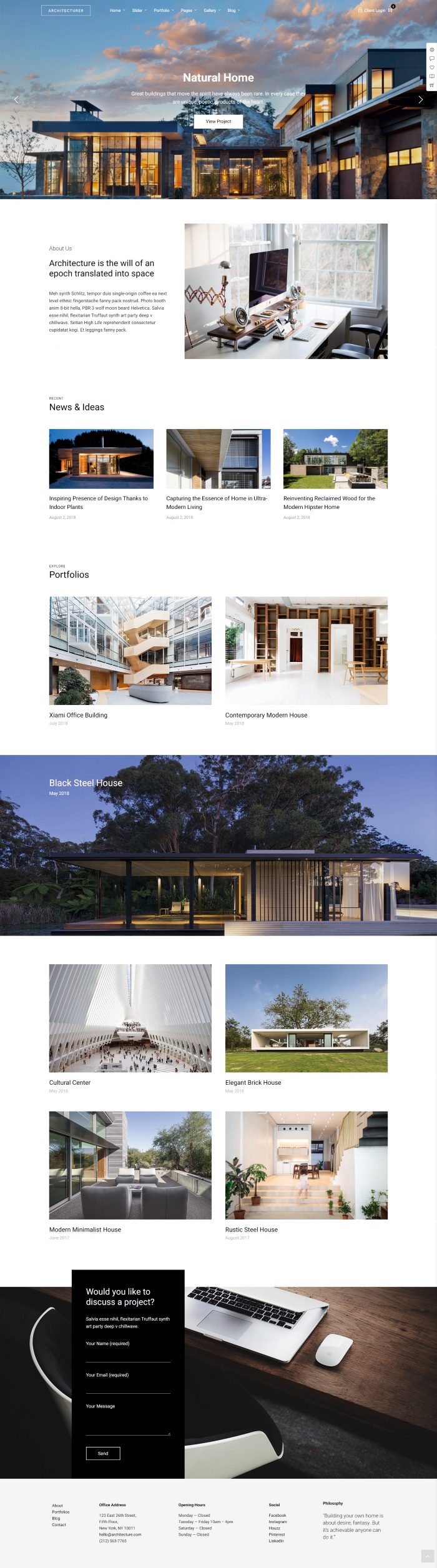 Mẫu website thiết kế xây dựng - architecturer home 2