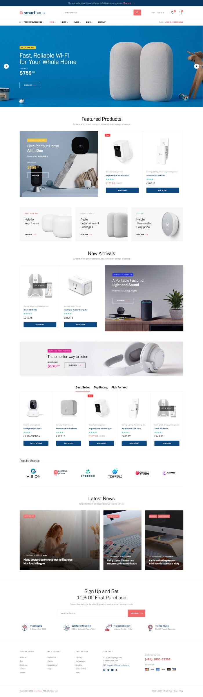 Mẫu website bán hàng công nghệ - smarthaus home 1