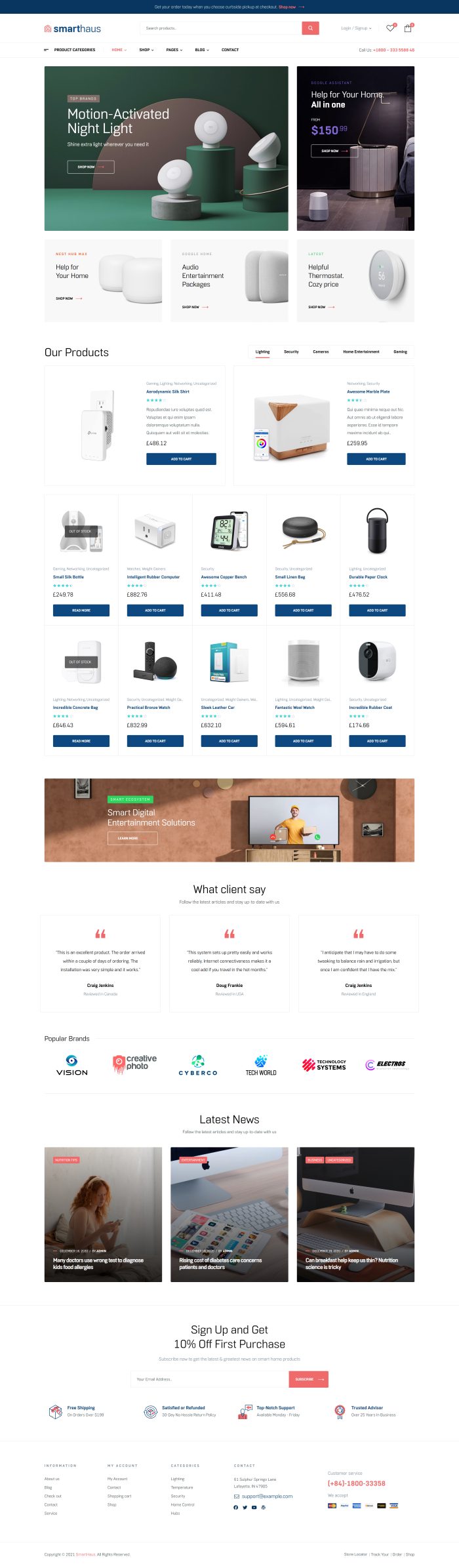 Mẫu website bán hàng công nghệ - smarthaus home 3