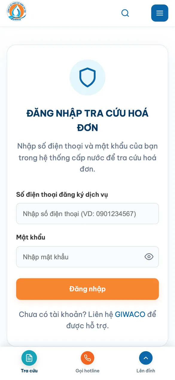 Tra cứu hoá đơn trên điện thoại