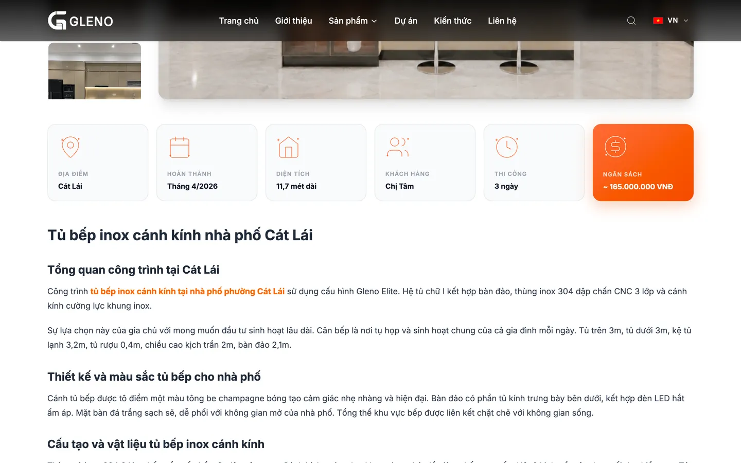 Dự án thực tế có thông số