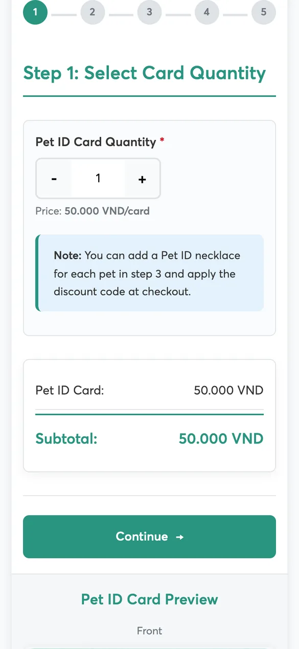 Đăng ký thẻ Pet ID trên điện thoại