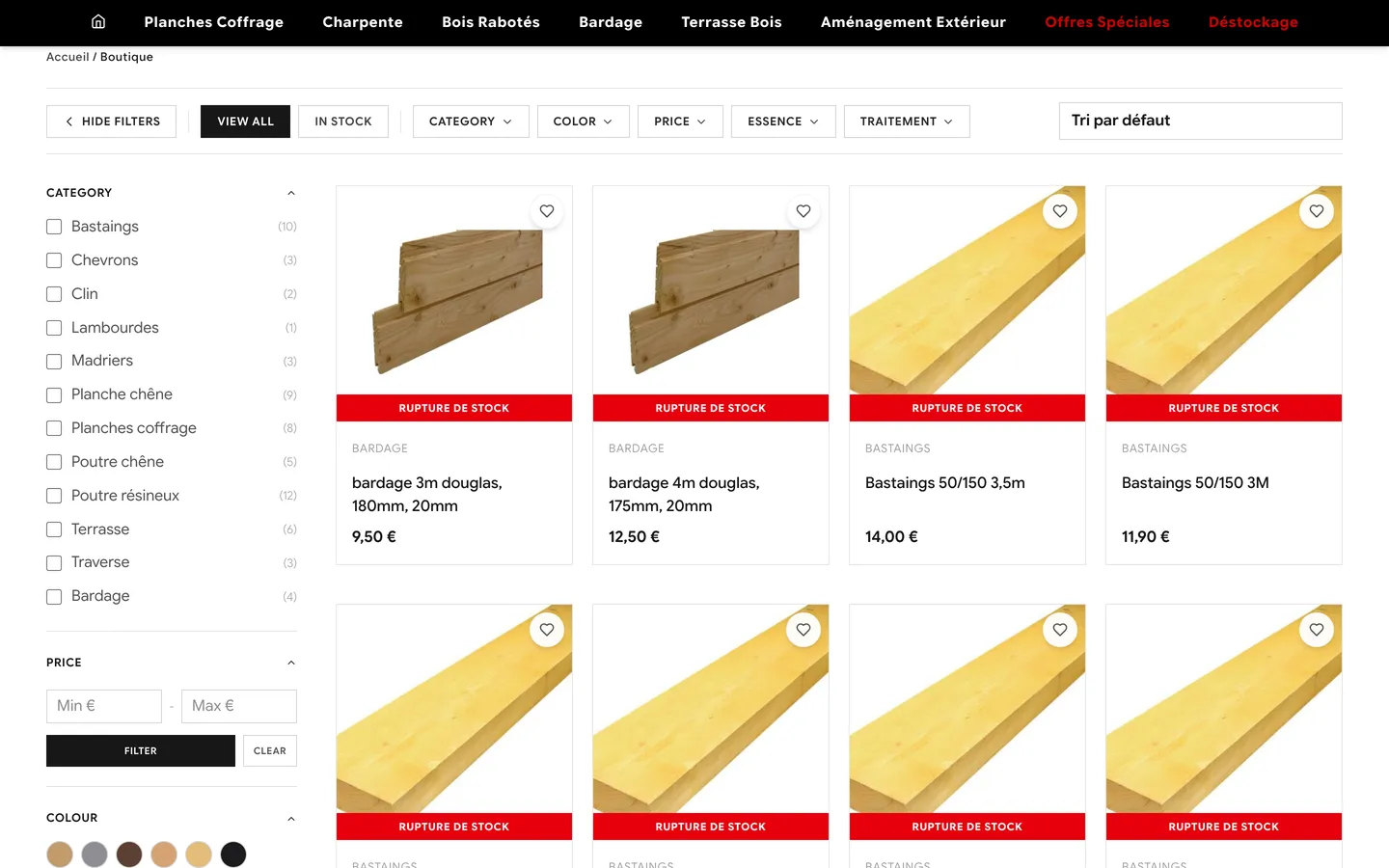 Filters that follow how timber buyers choose stock