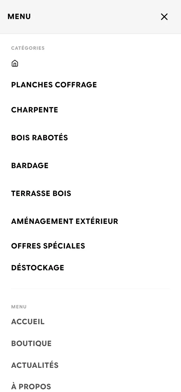 Mobile menu on a phone