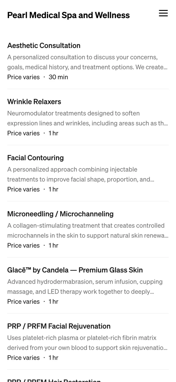Choose a service on Square on mobile