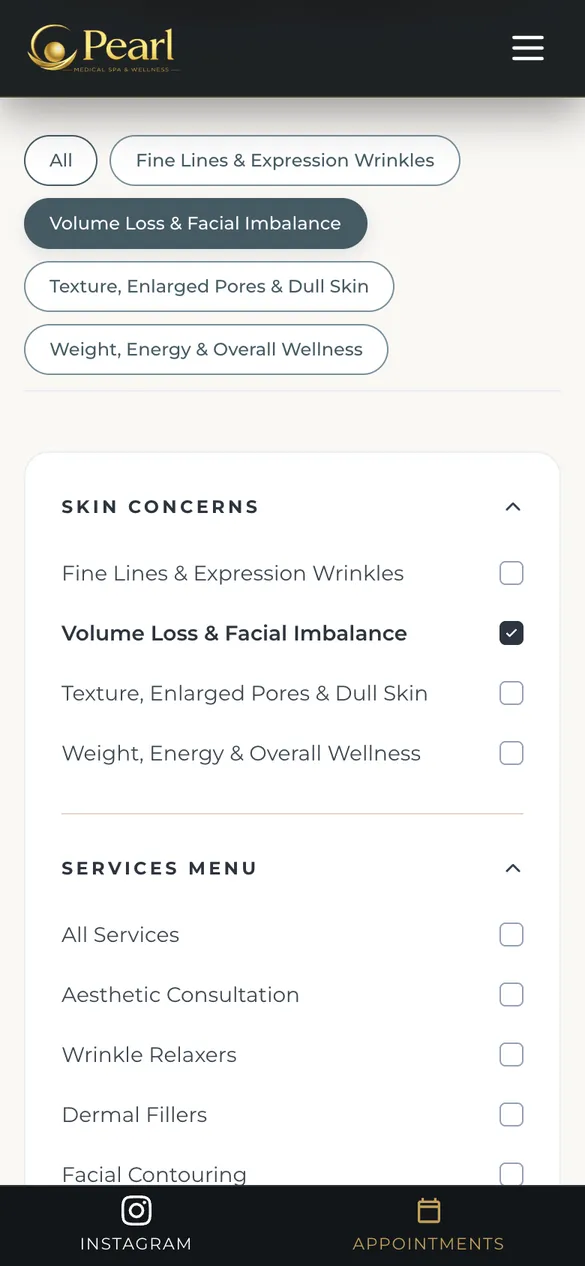 Choose a concern on mobile