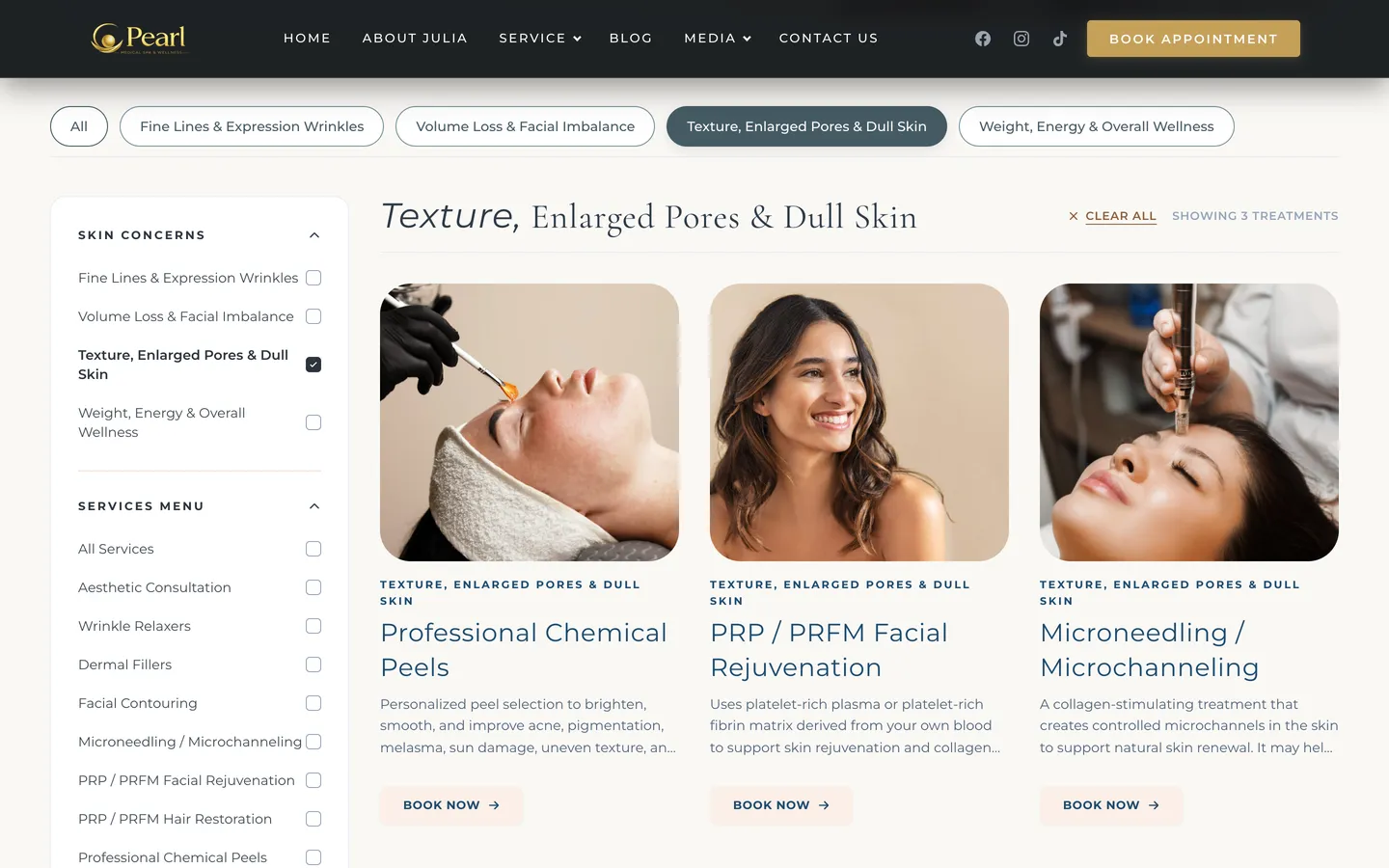 Filter treatments by concern
