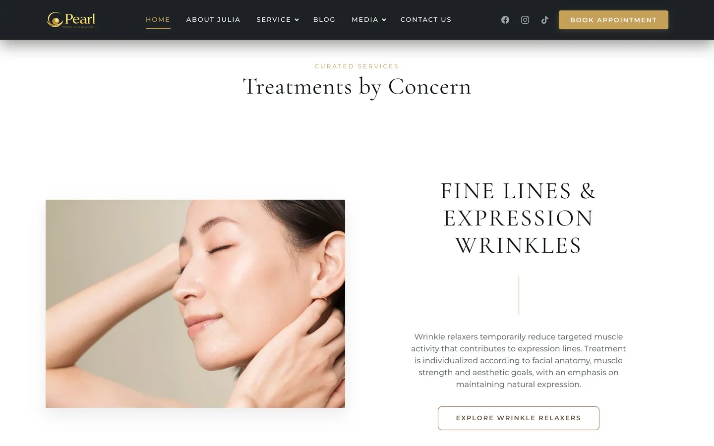 The homepage leads with each concern