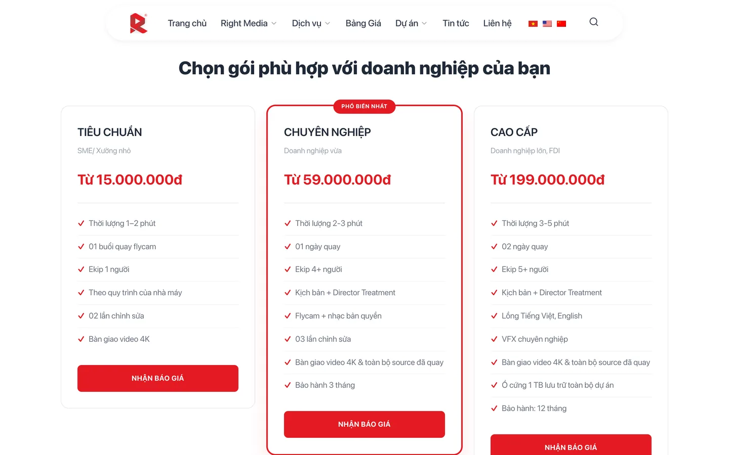 3-package pricing