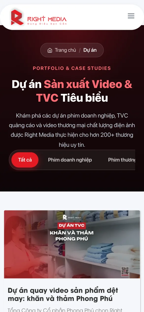 Filter projects on mobile