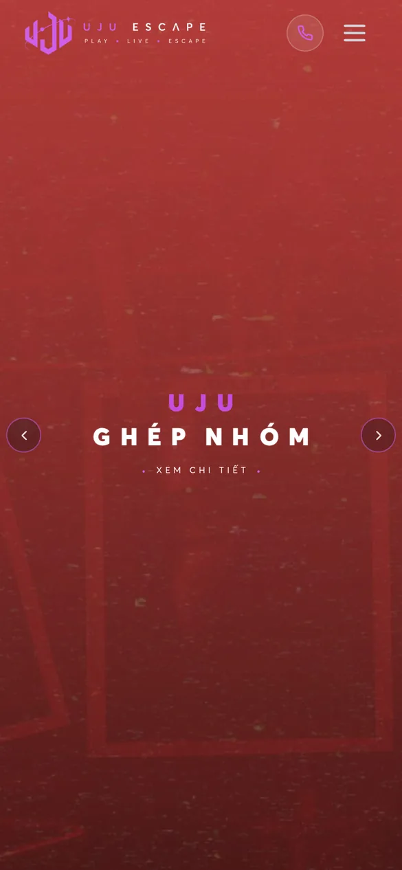 Homepage on mobile