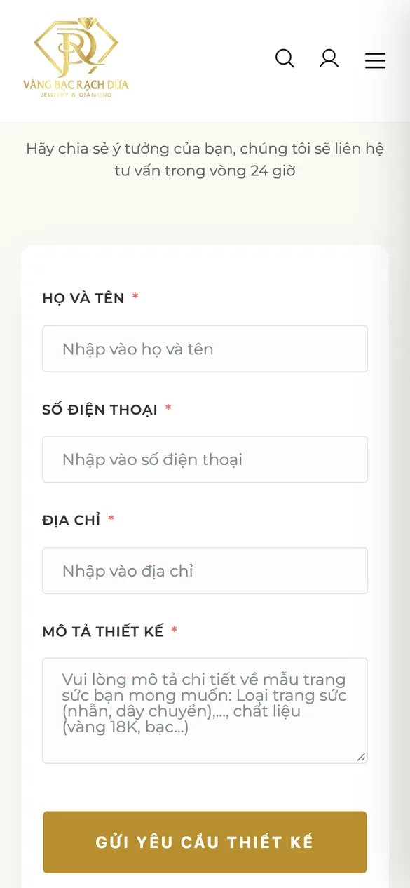 Gửi yêu cầu trên điện thoại