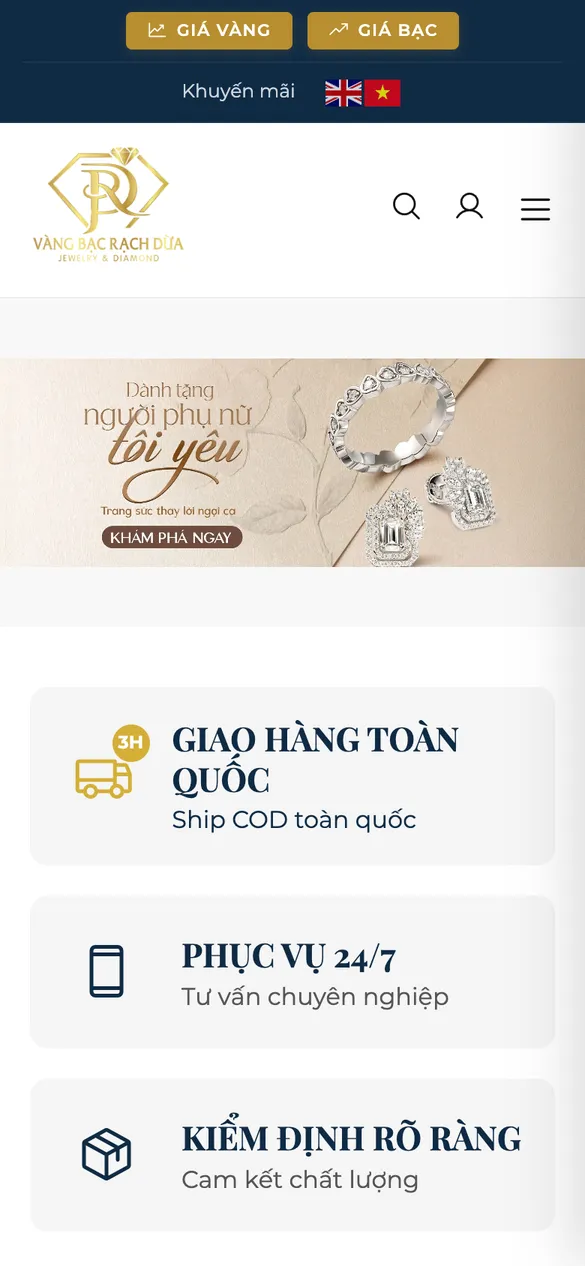 Trang chủ trên điện thoại