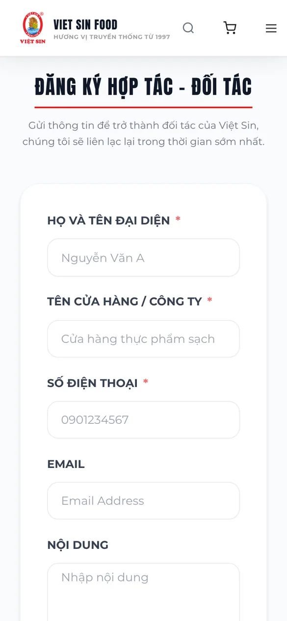 Đăng ký hợp tác trên điện thoại