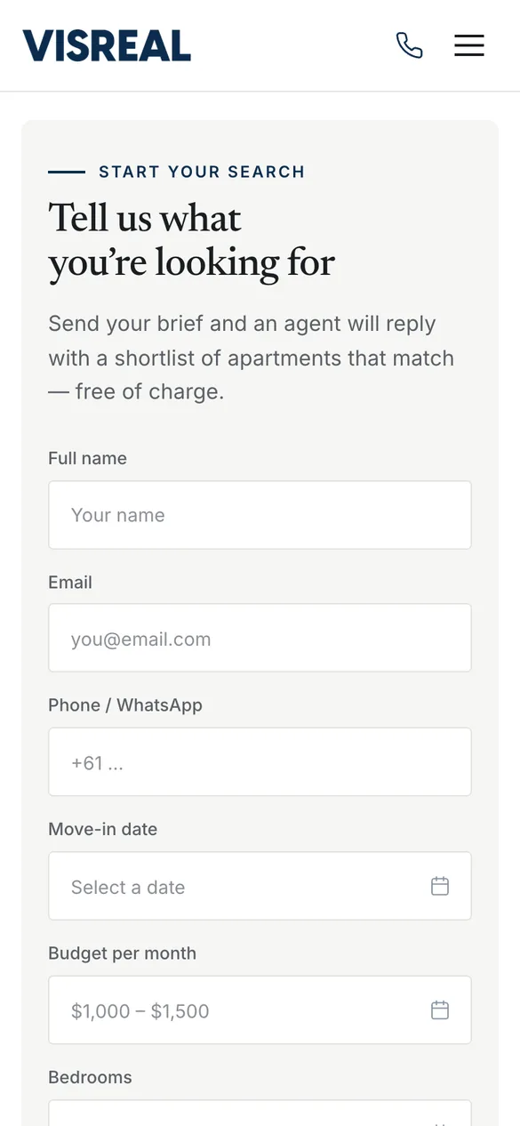Send a brief on mobile