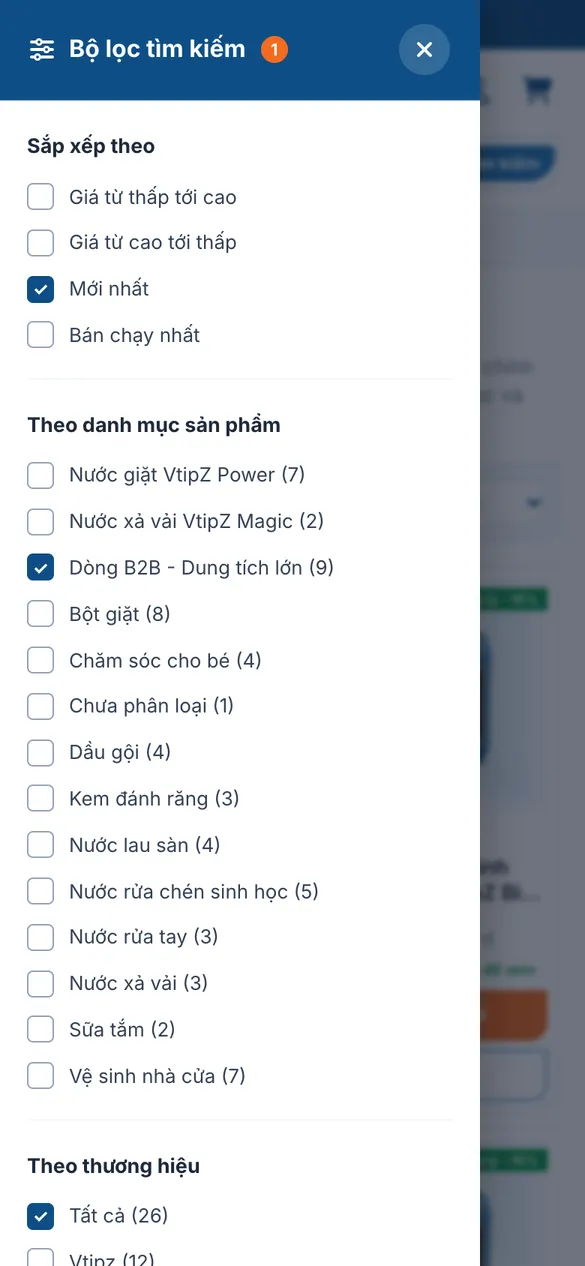 Filter the range on mobile