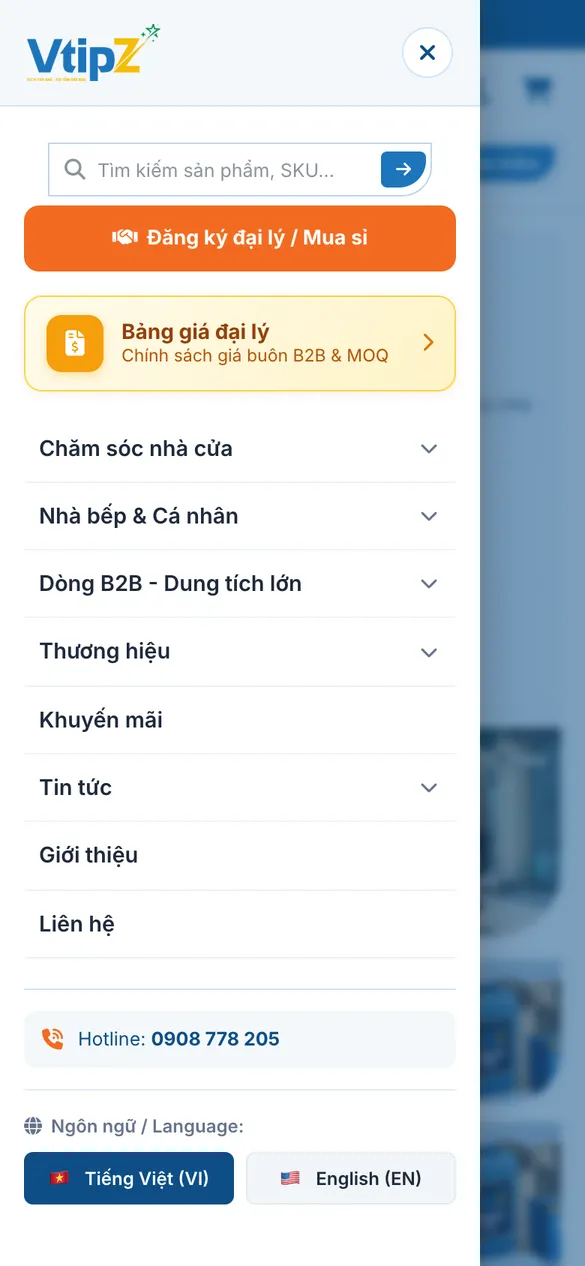 Mobile menu on a phone