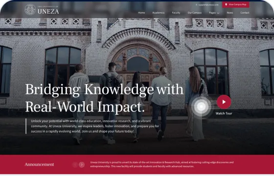 Mẫu website giáo dục Uneza trong kho 123Website