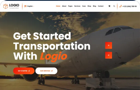 Mẫu website logistics Logio trong kho 123Website