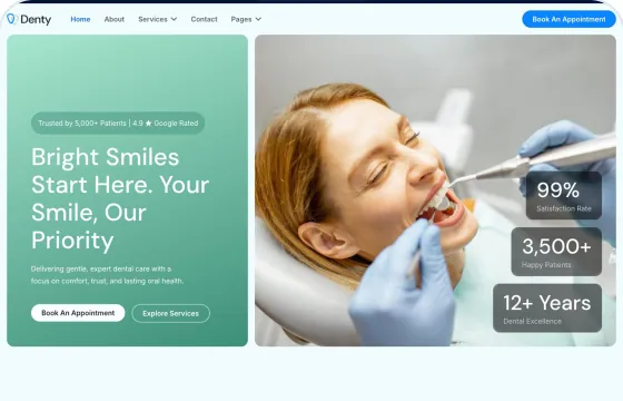 Mẫu website nha khoa Denty trong kho 123Website