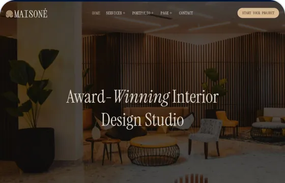Mẫu website thiết kế nội thất Matsone trong kho 123Website