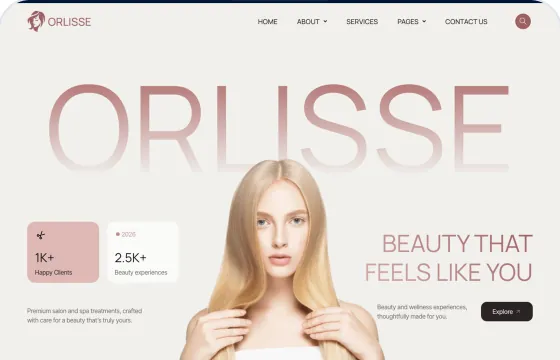 Mẫu website spa Orlisse trong kho 123Website