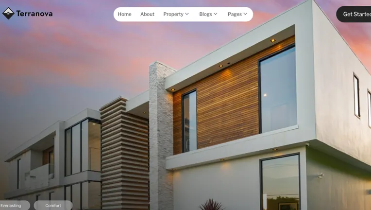 Mẫu website bất động sản Terranova: ảnh phối cảnh dự án nhà ở hiện đại