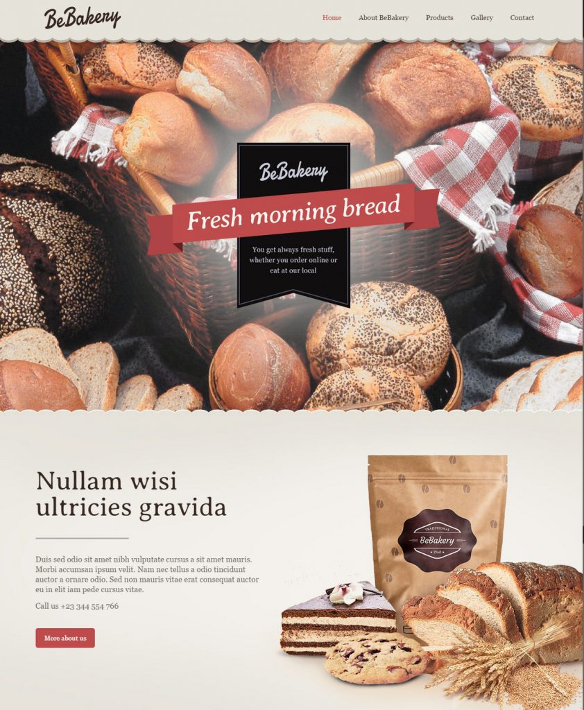 Mẫu website ẩm thực – nhà hàng – Bakery