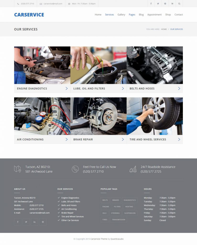 Mẫu Website giới thiệu doanh nghiệp Car Service – 2274