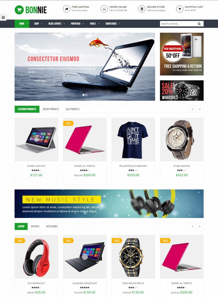 Mẫu Website bán hàng – VG Bonnie