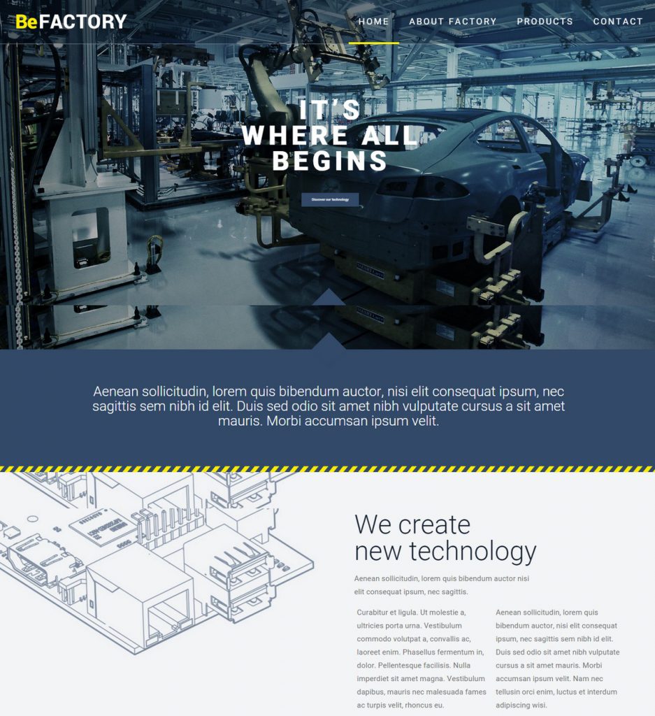 Mẫu website MẪU WEBSITE GIỚI THIỆU DOANH NGHIỆP – FACTORY