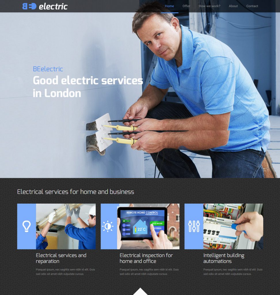 MẪU WEBSITE DỊCH VỤ – ELECTRIC