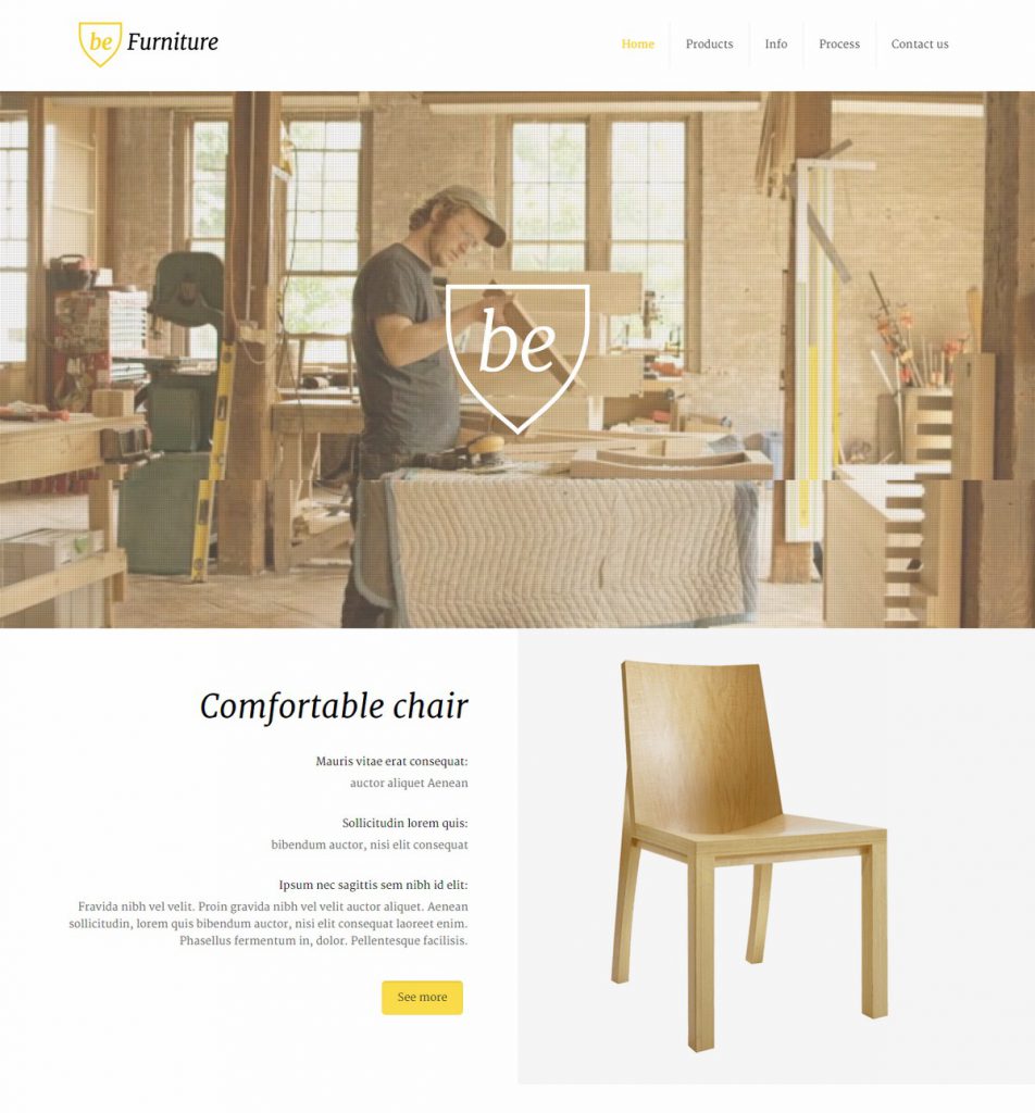 Mẫu website thiết kế – nội thất – Funiture