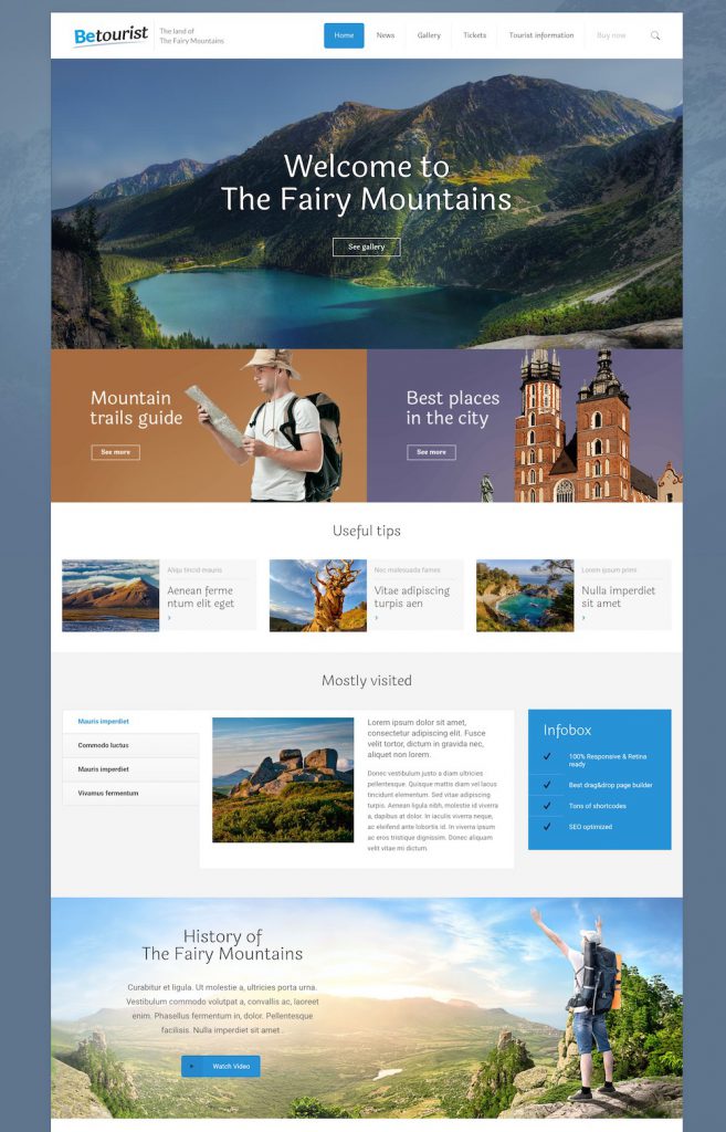 Mẫu website tin tức – du lịch – Tourist