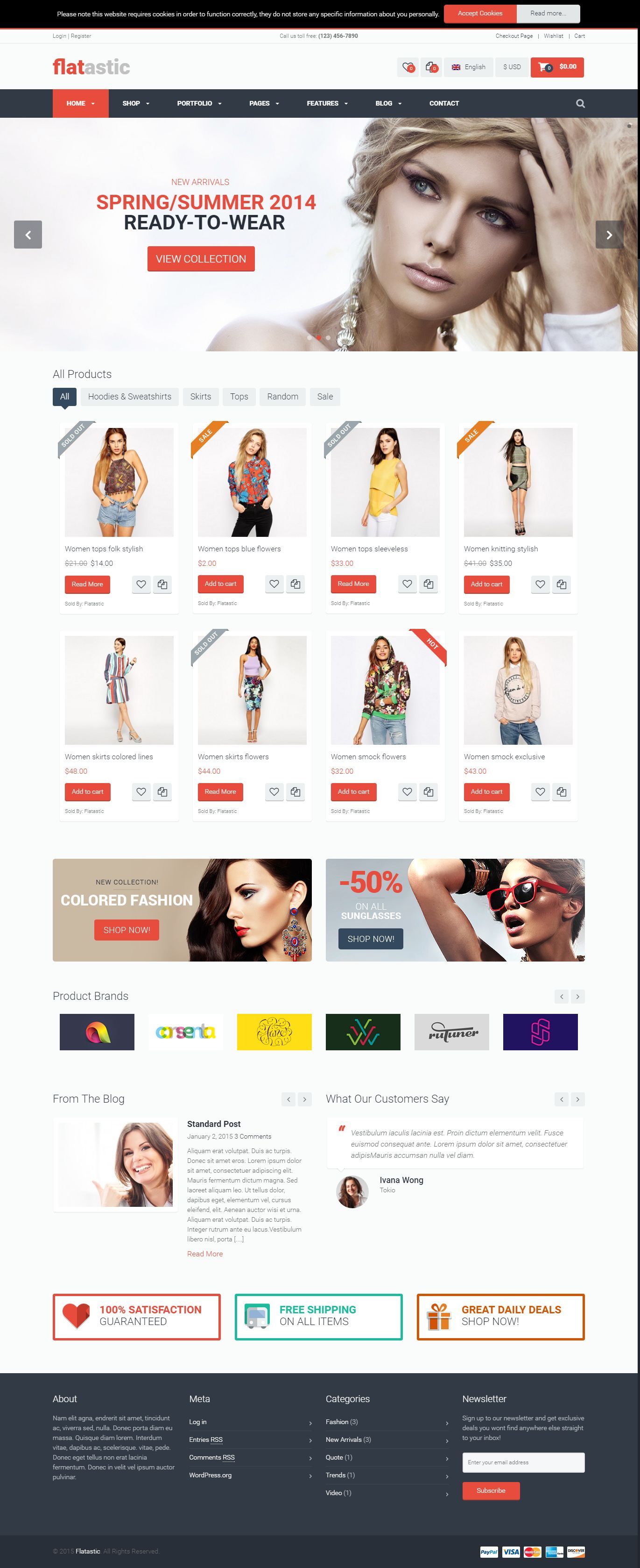 Mẫu Website bán hàng - thời trang - Flatastic