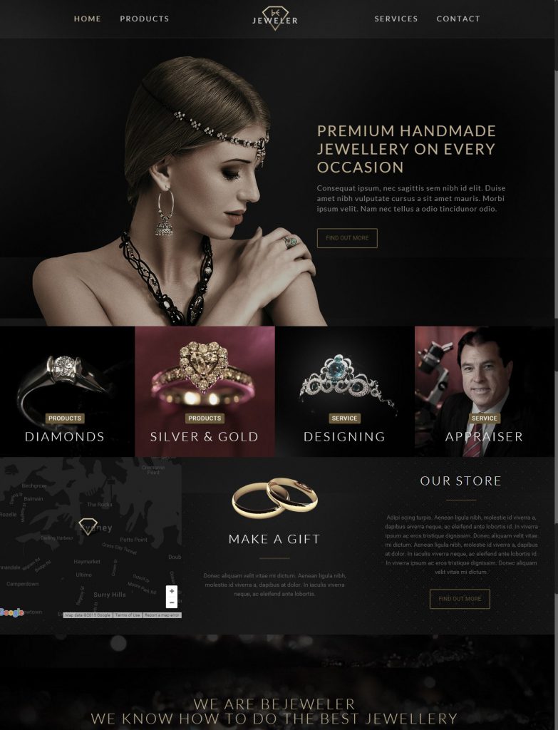 Mẫu website giới thiệu sản phẩm – Jeweler