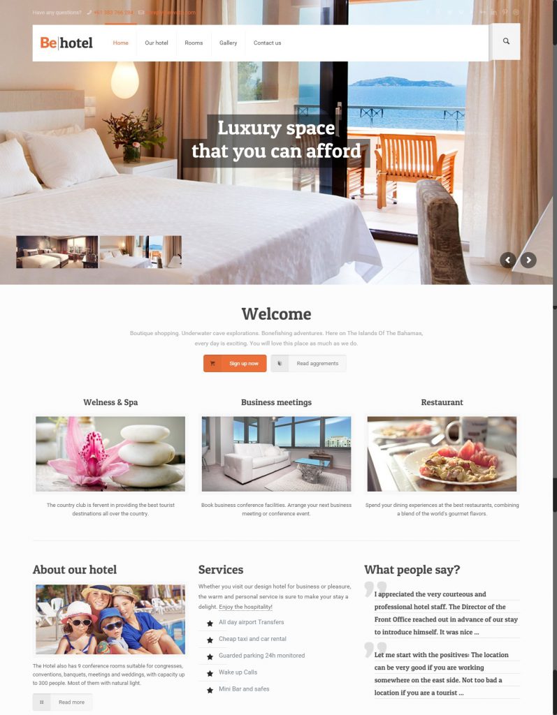 Mẫu website khách sạn – Hotel