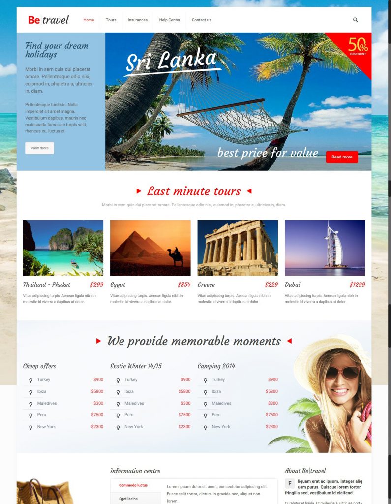 Mẫu website du lịch – Travel