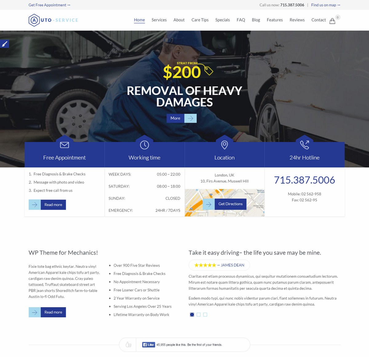 Mẫu Website sửa xe - Auto Car Repair