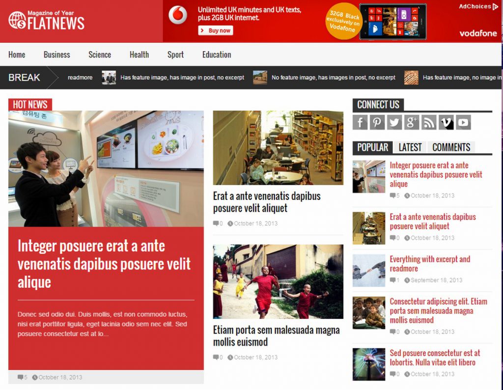Mẫu website MẪU WEBSITE TIN TỨC FLAT NEWS