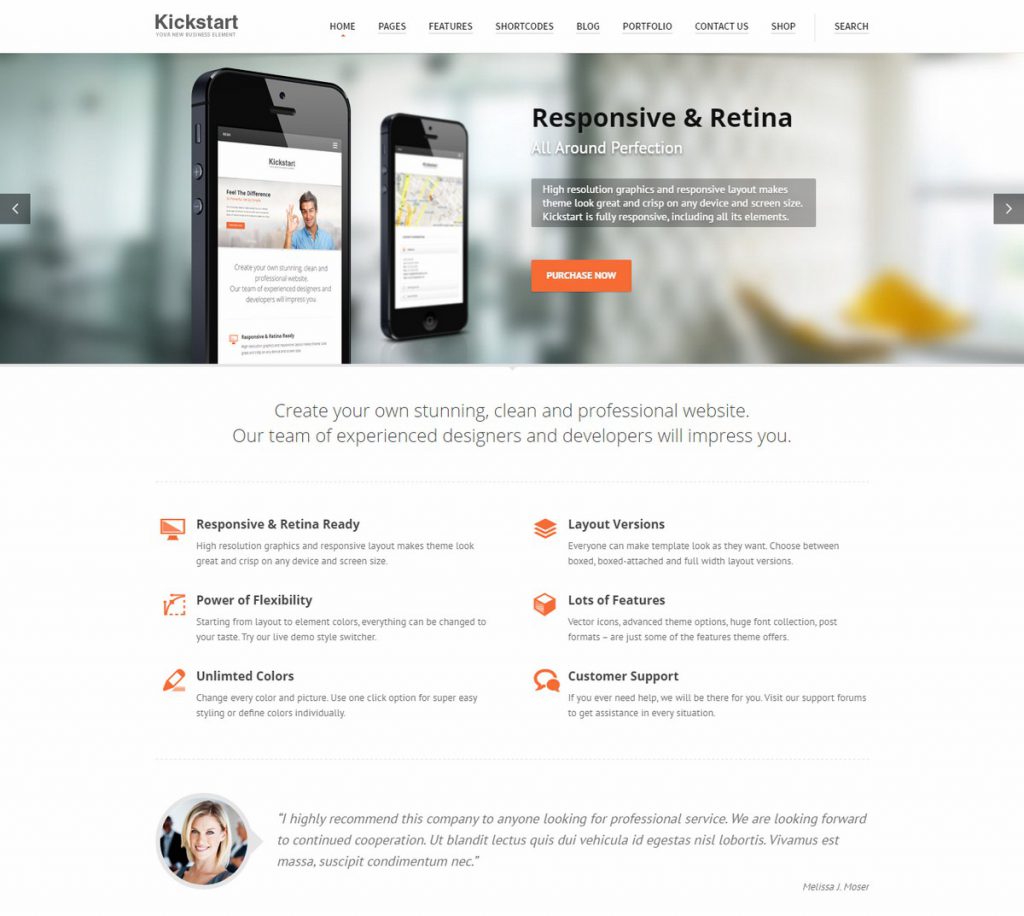 Mẫu website giới thiệu công ty – Kickstart