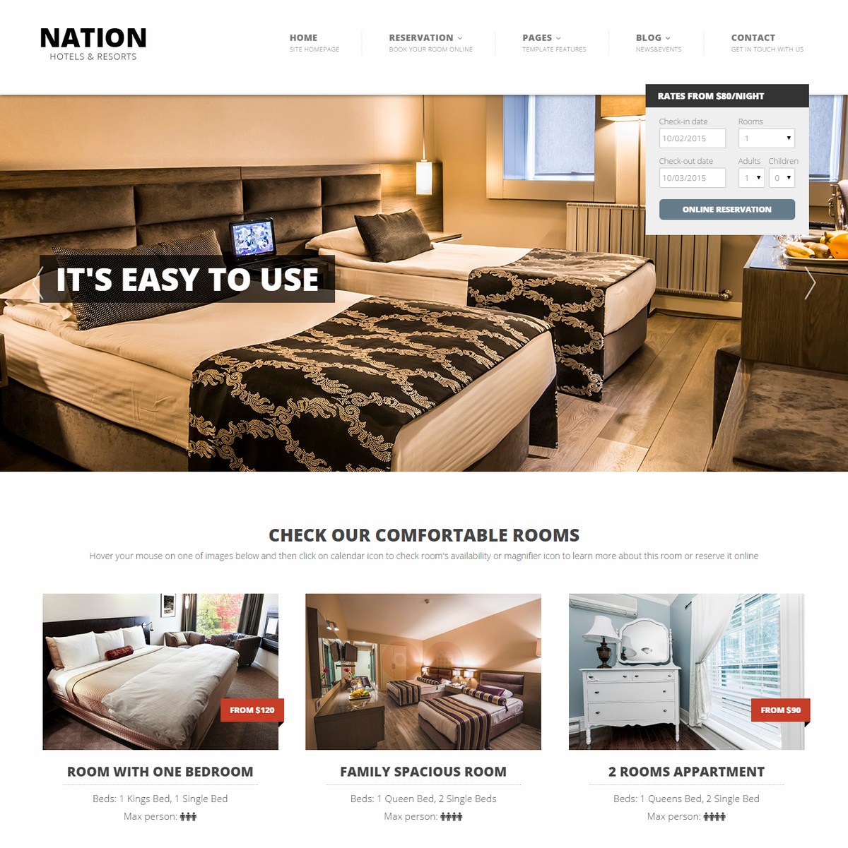 Thiết kế Web khách sạn - Nation Hotel