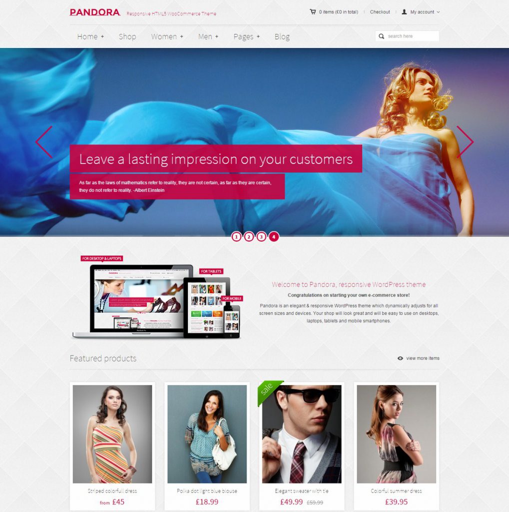 Fashion Website Template – Pandora