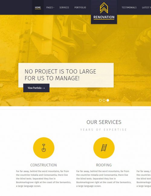 Mẫu Website xây dựng - dự án Renovation