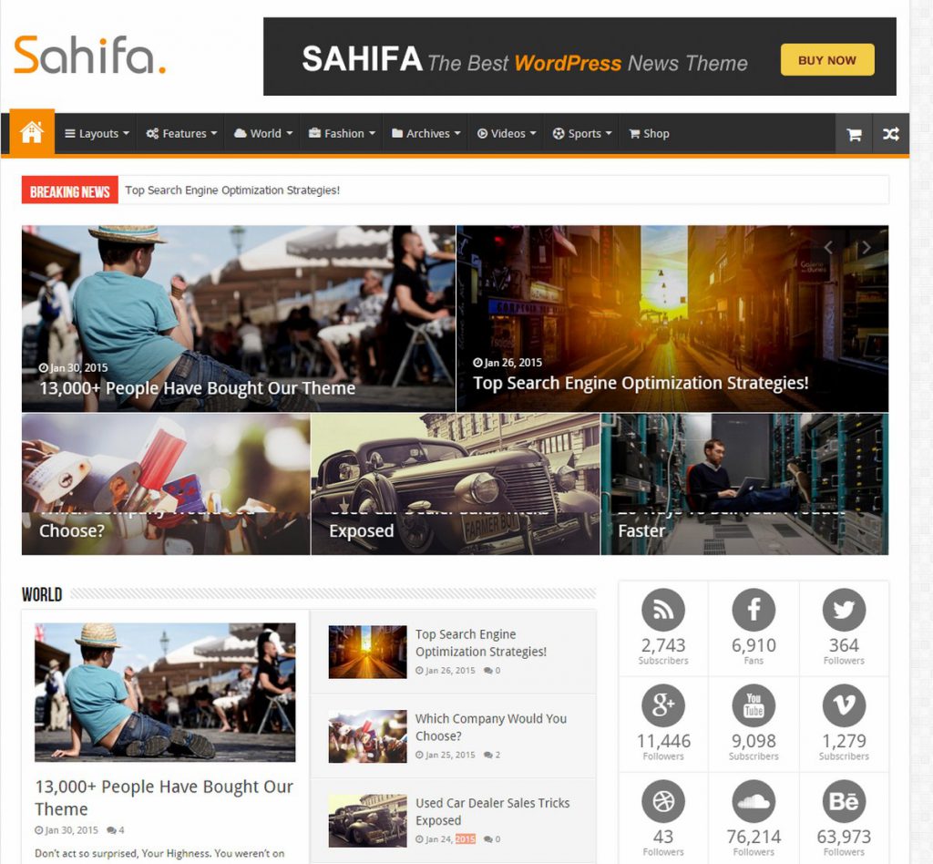 Mẫu website MẪU WEBSITE TIN TỨC – SAHIFA