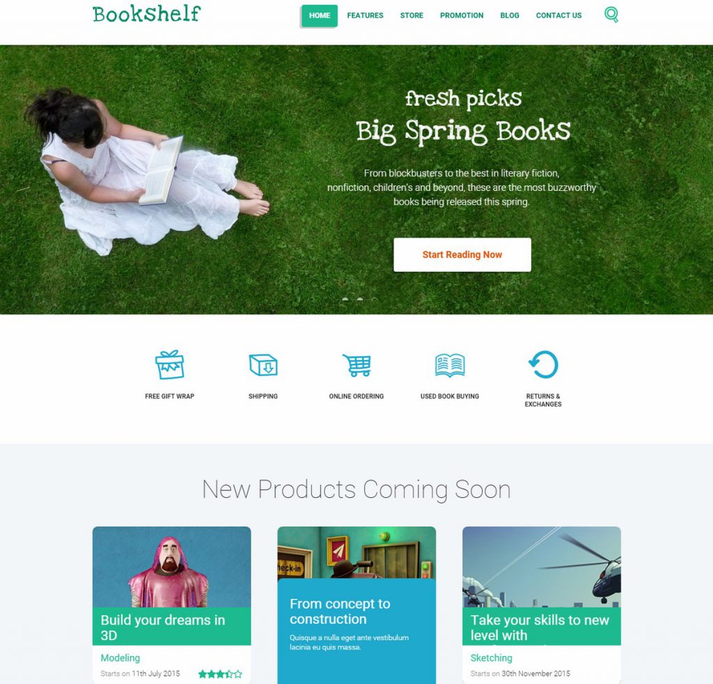 Mẫu Website bán hàng – BÁN SÁCH – Bookshelf