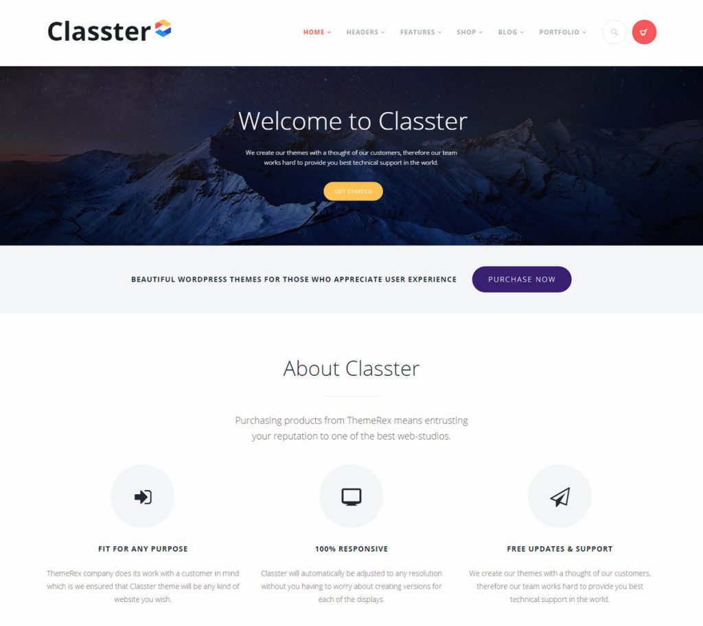 Mẫu website MẪU WEBSITE GIỚI THIỆU CÔNG TY – CLASSTER
