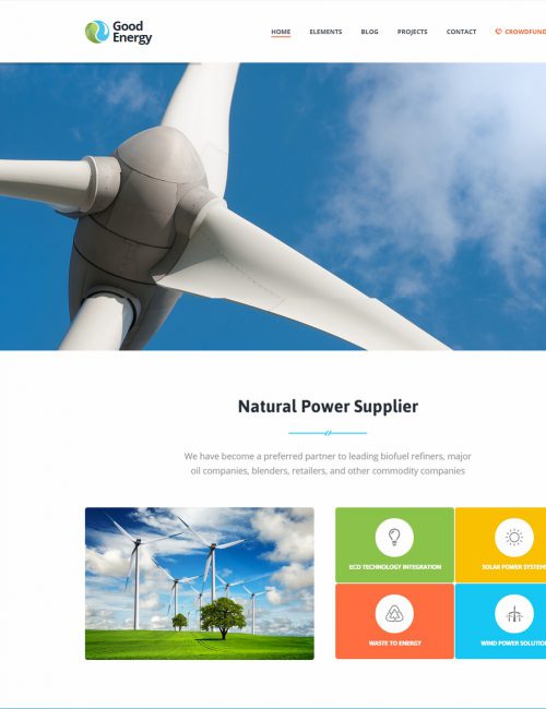 Mẫu Website giới thiệu Công ty - Good Energy