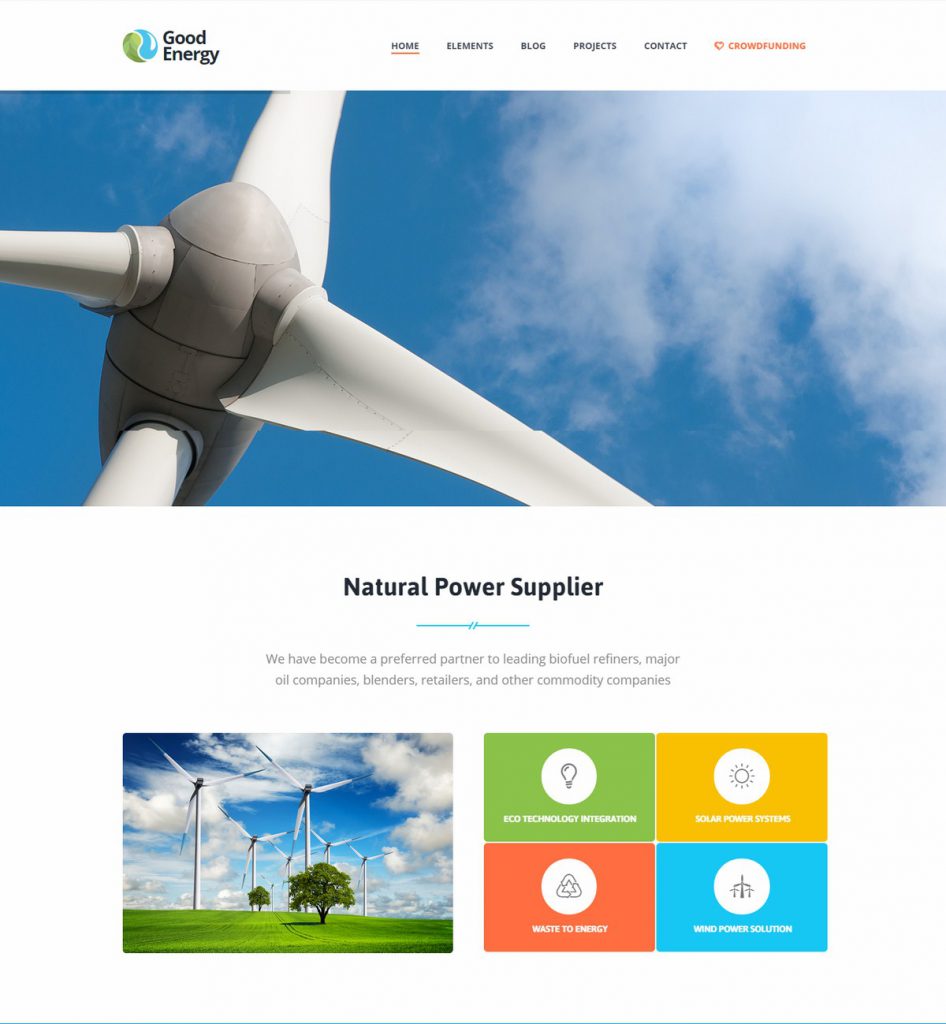 Mẫu Website giới thiệu Công ty – Good Energy