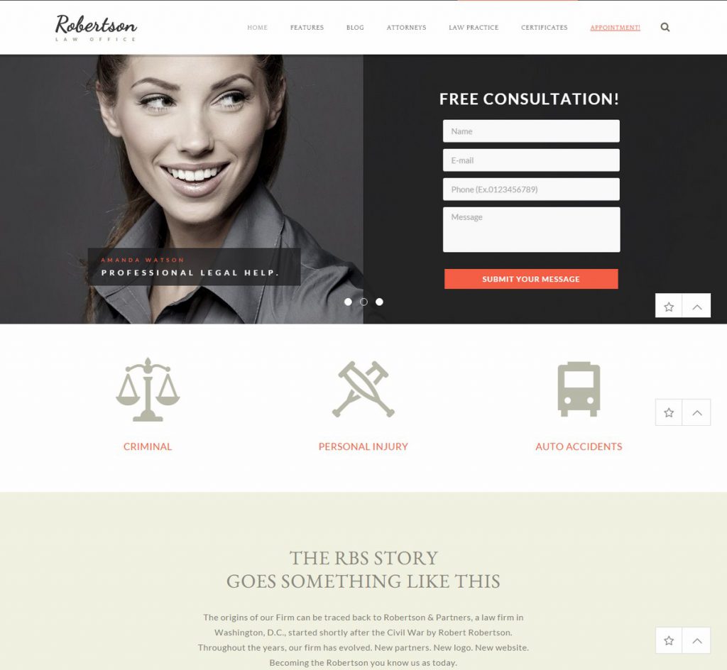 Mẫu website MẪU WEBSITE GIỚI THIỆU CÔNG TY – LAW OFFICE